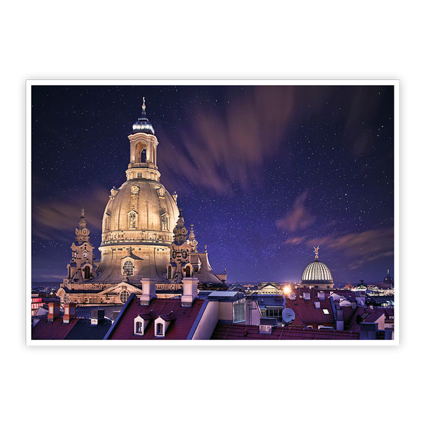 Postkarte Frauenkirche nacht