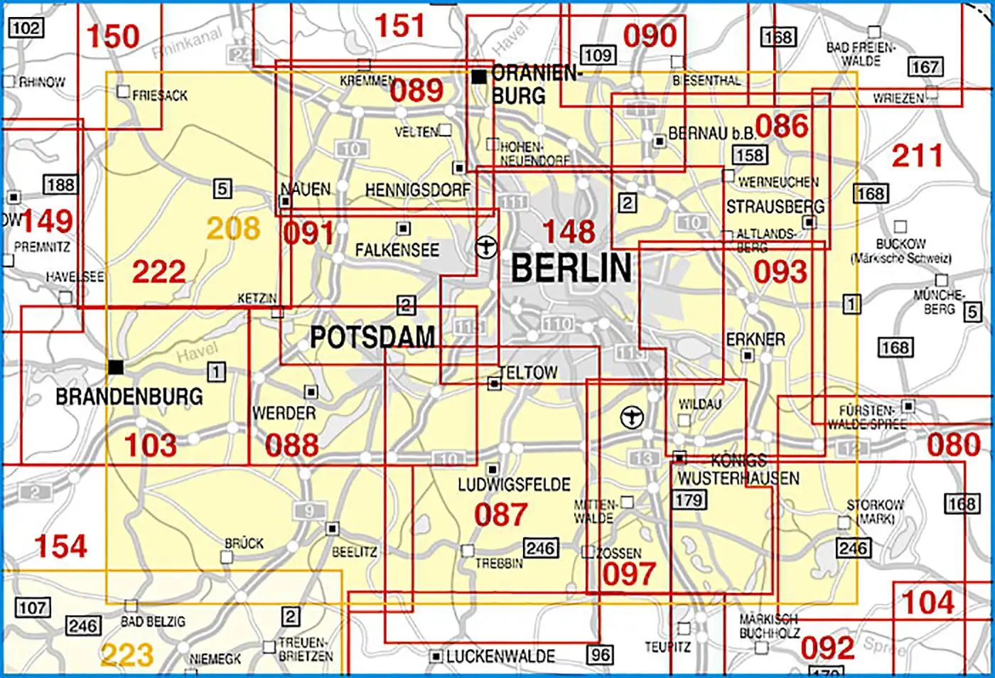 Karte Berlin und Potsdam vom Verlag Barthel