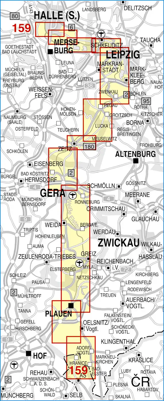 Karte Elster-Radweg Gera Plauen