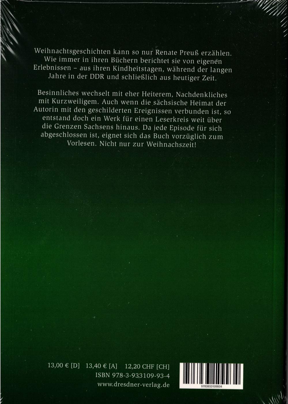 Buch Weihnachtliches aus Sachsen Rückseite