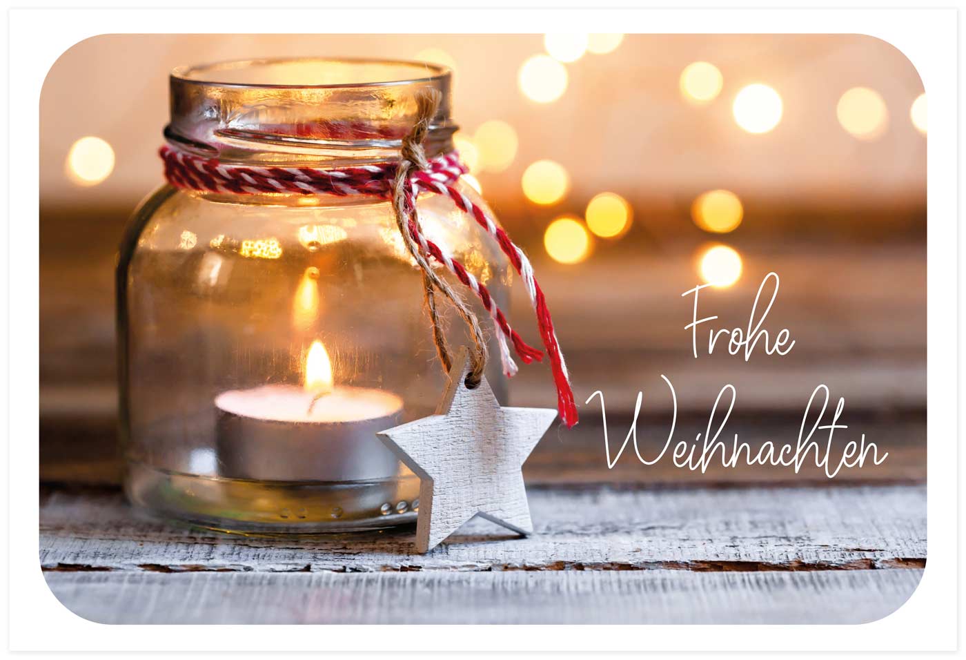 Weihnachtskarte Frohe Weihnachten Dekoglas