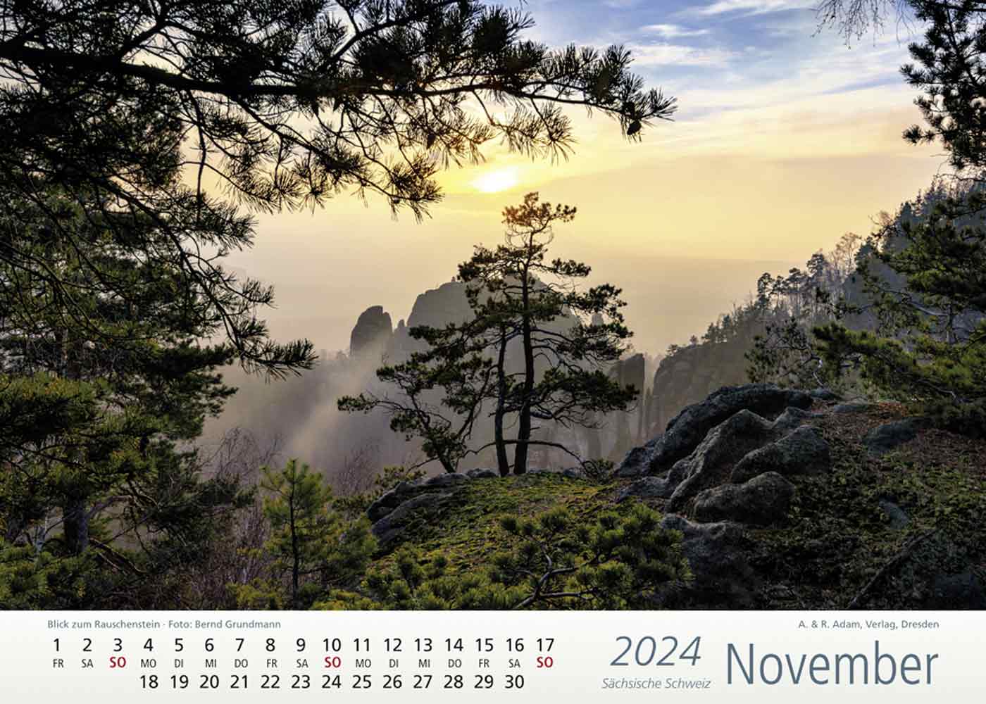 Kalender Sächsische Schweiz 2024 November