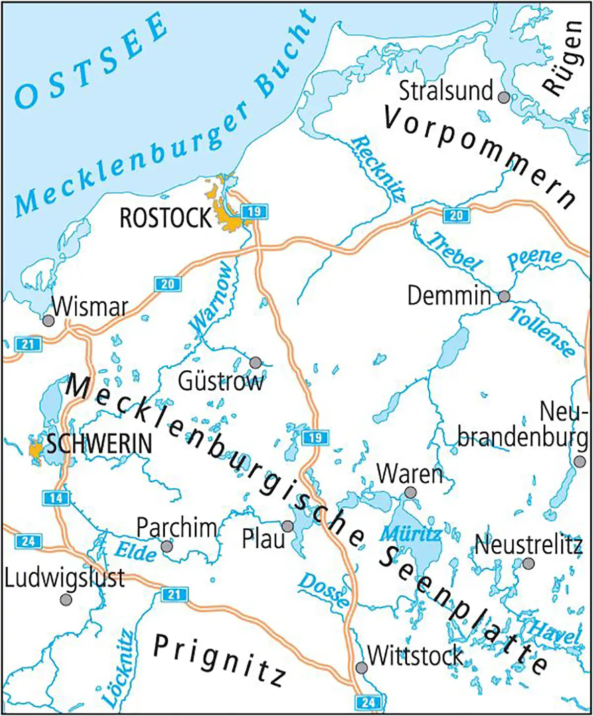 Karte Mecklenburg Ostseeküste