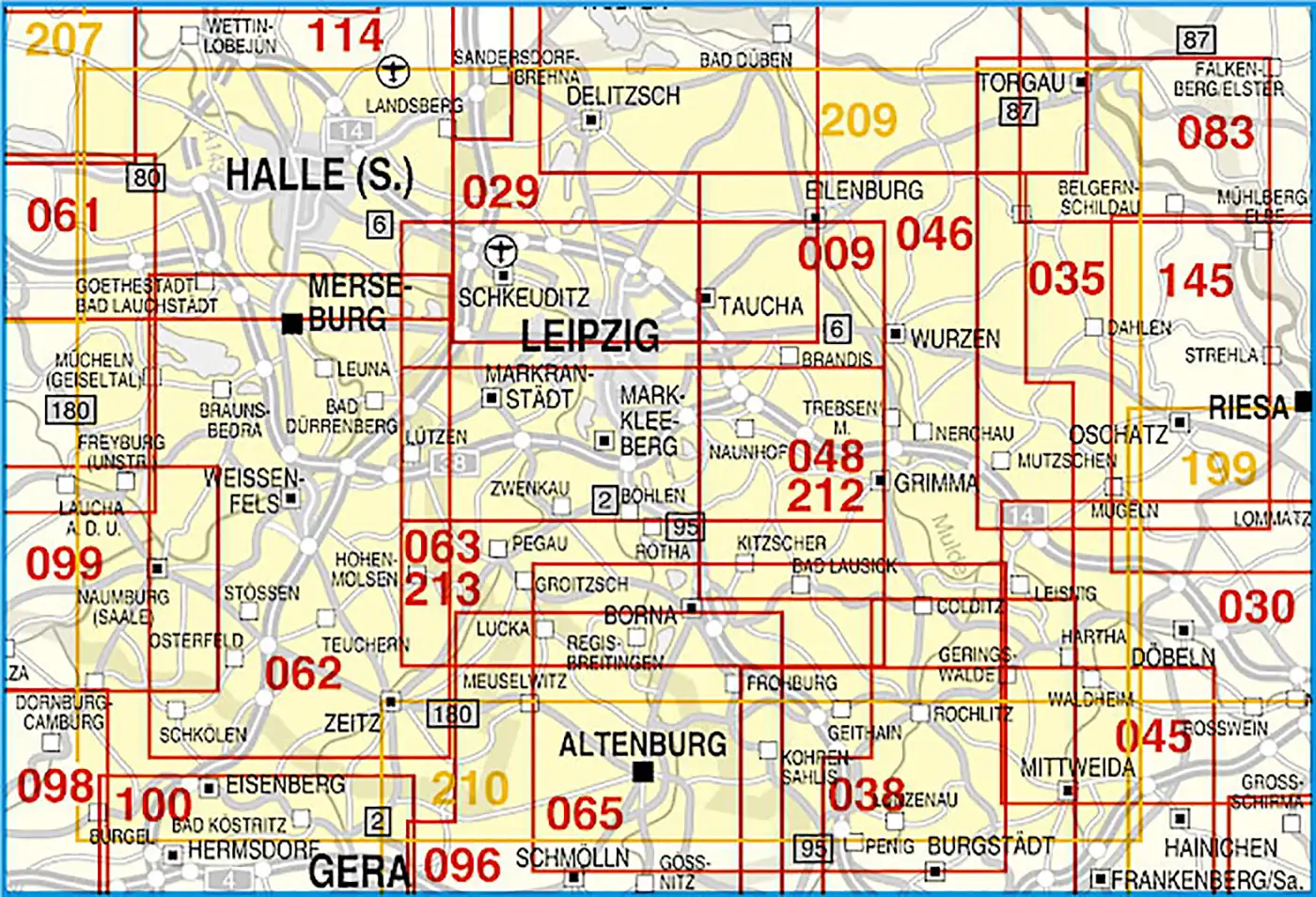 Karte Leipzig und Umgebung 209