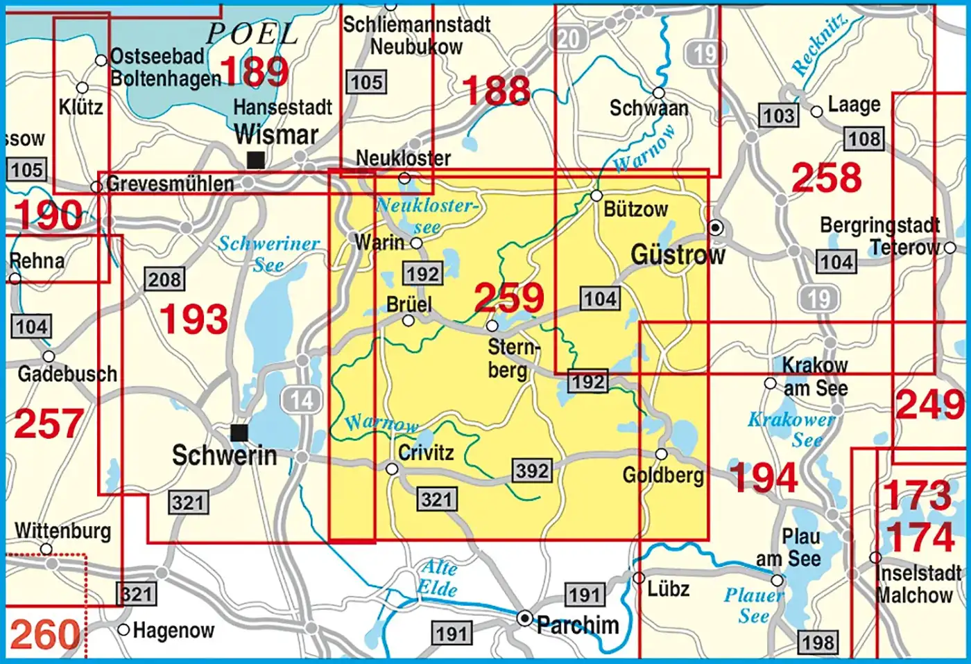 Karte 259 Sternberg Güstrow Barthel Verlag