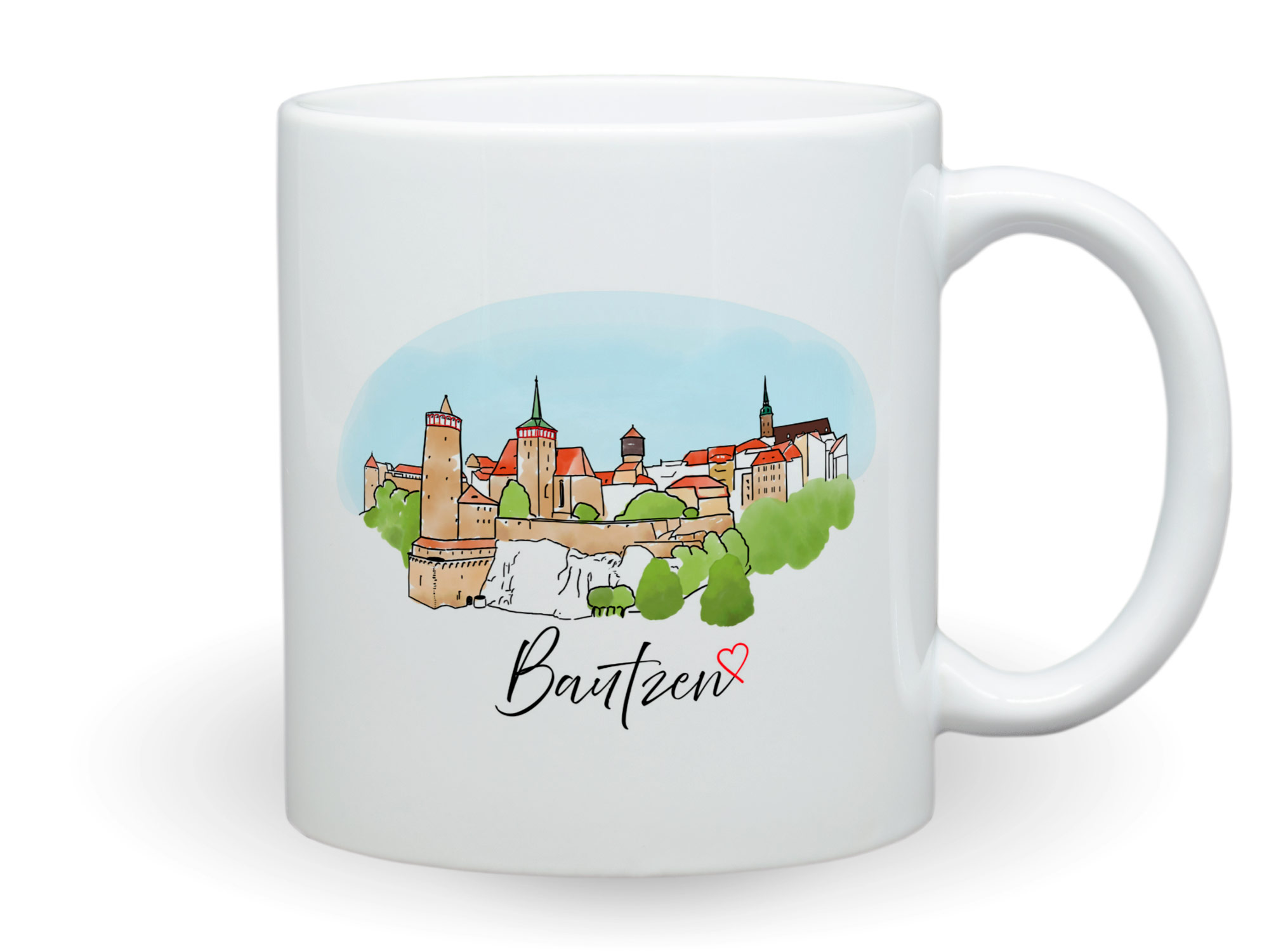 Bedruckte Tasse Bautzen Aquarellbild