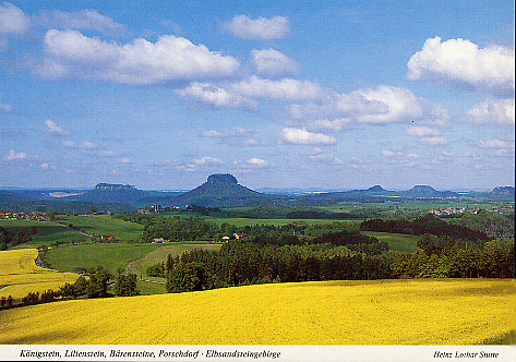 Ansichtskarte Königstein, Lilienstein, Bärensteine, Porschdorf