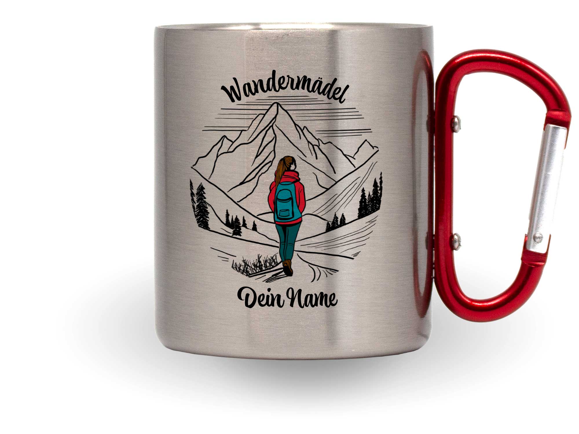 Bedruckte Wandertasse Wandermädel personalisiert