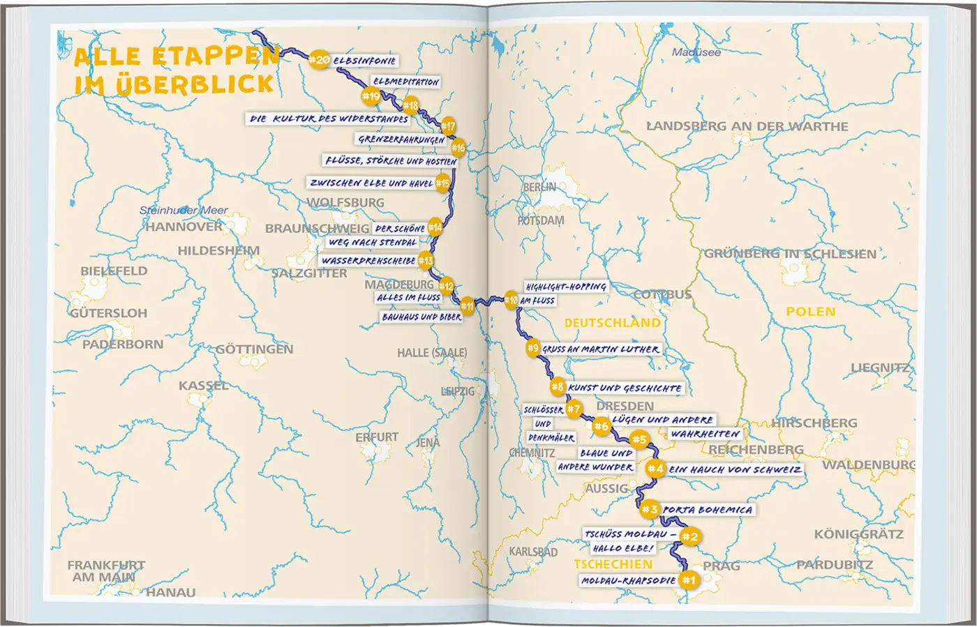 Buch Elberadweg Etappen