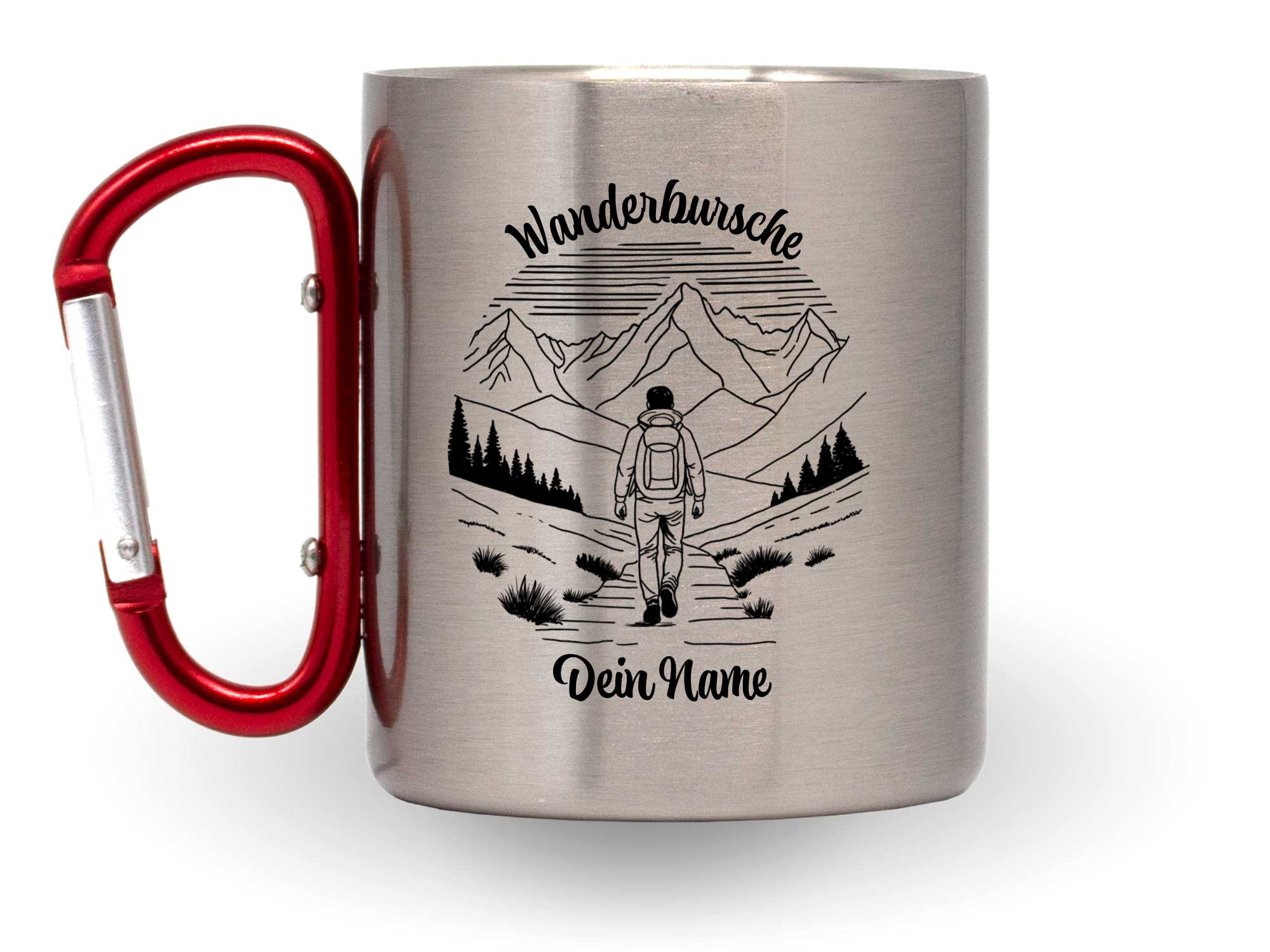 Karabinertasse "Wanderbursche" - personalisiert