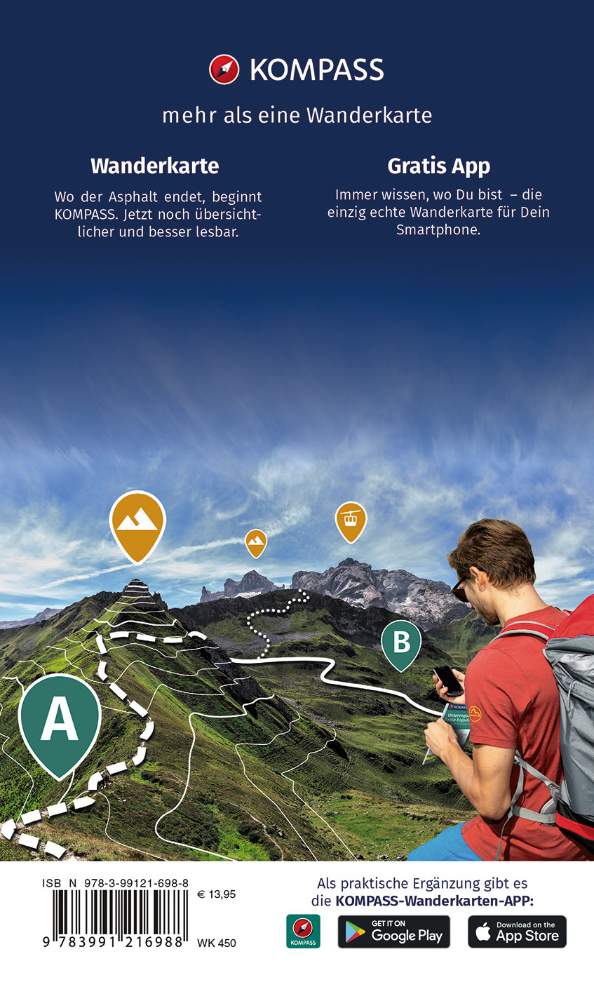 Wanderkarte Harz Set Kompass Rückseite