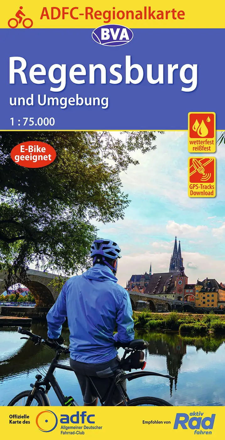 Radkarte Regensburg ADFC Fahrradfahrer vor Fluss