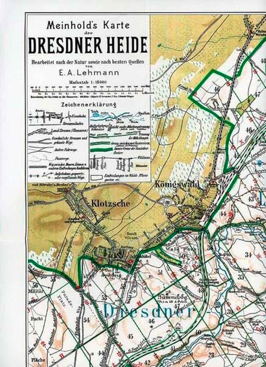Wanderkarte Dresdner Heide historisch