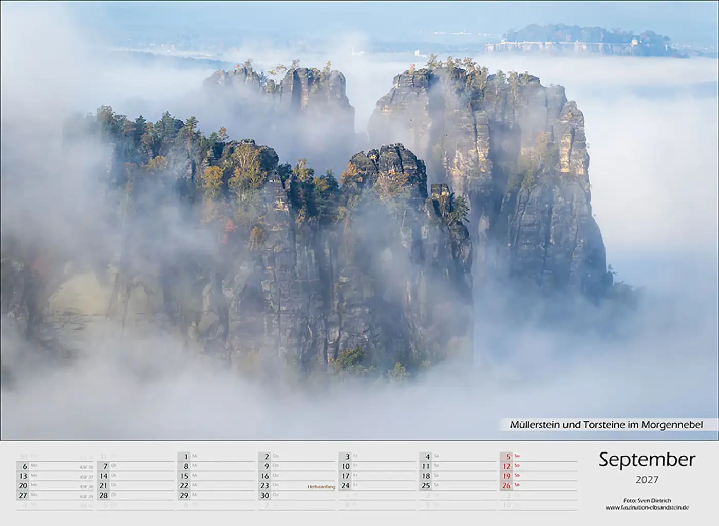 Kalender 2027 Carolafelsen September