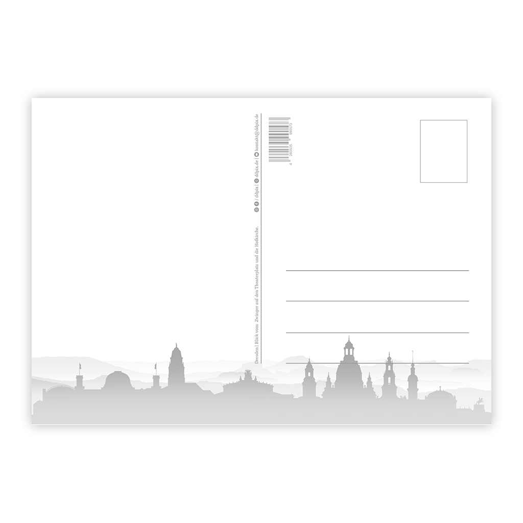 Ansichtskarte Dresden - Dresdner Theaterplatz mit Spiegelung