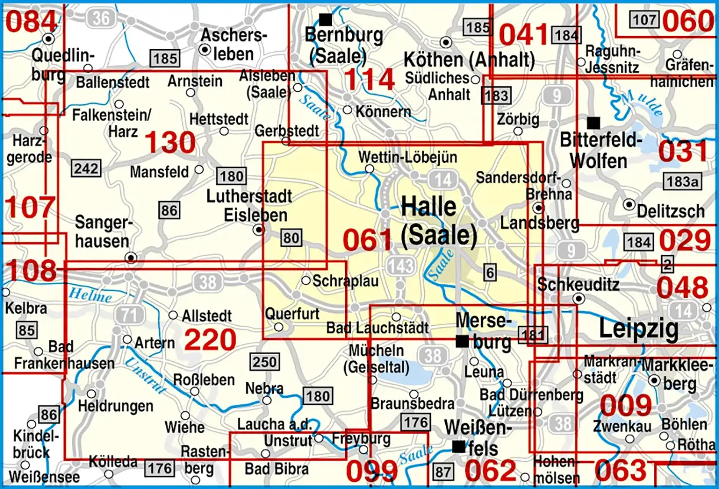 Radkarte Halle Saale Wanderkarte