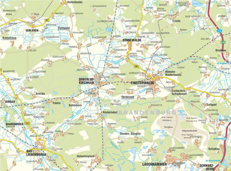 Radkarte Sängerstadt Finsterwalde Doberlug Wanderkarte