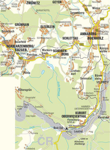 Wanderkarte Kurort Oberwiesenthal und Umgebung