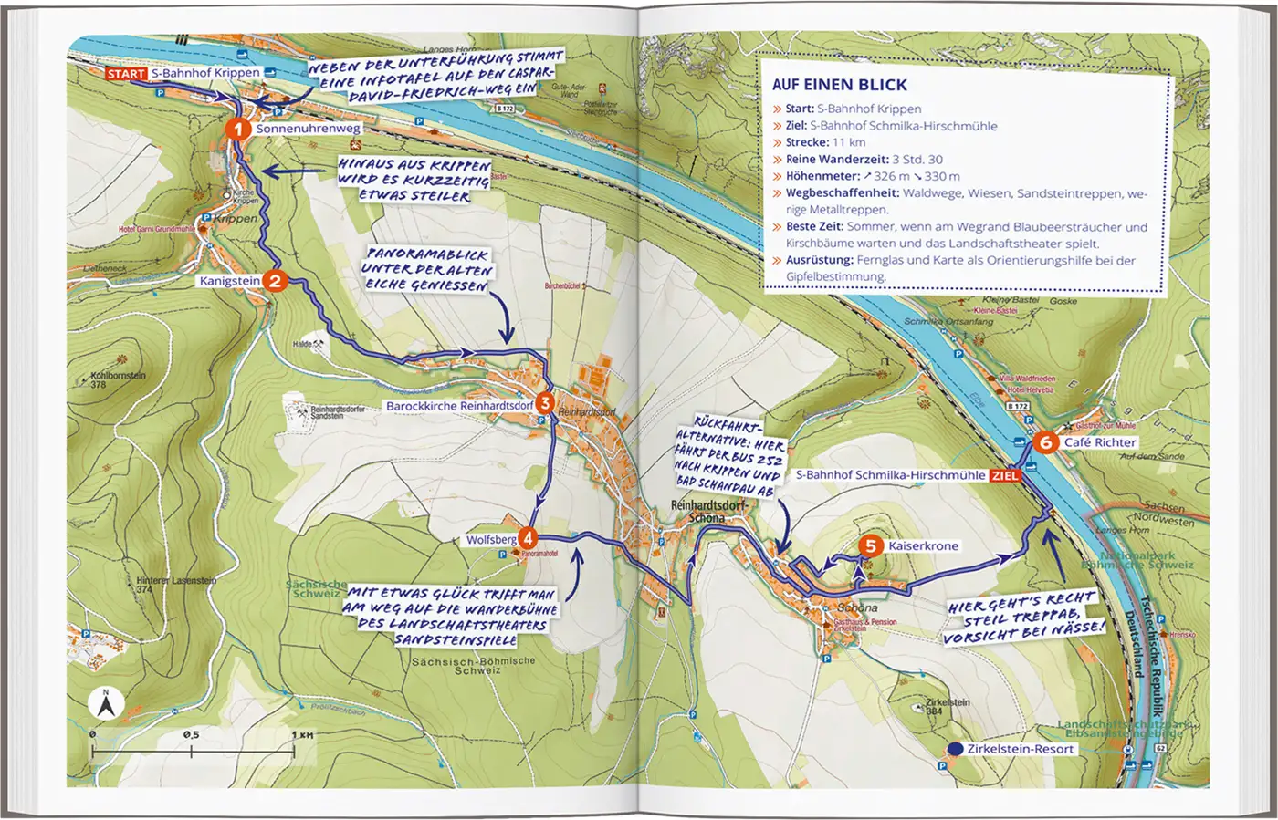 Wanderbuch Karte Sächsische Schweiz
