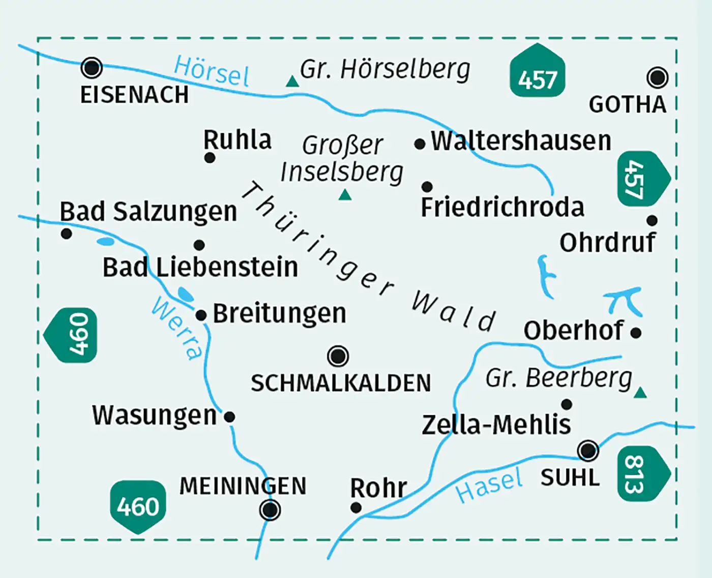 KOMPASS Wanderkarte 812 Westlicher Naturpark Thüringer Wald