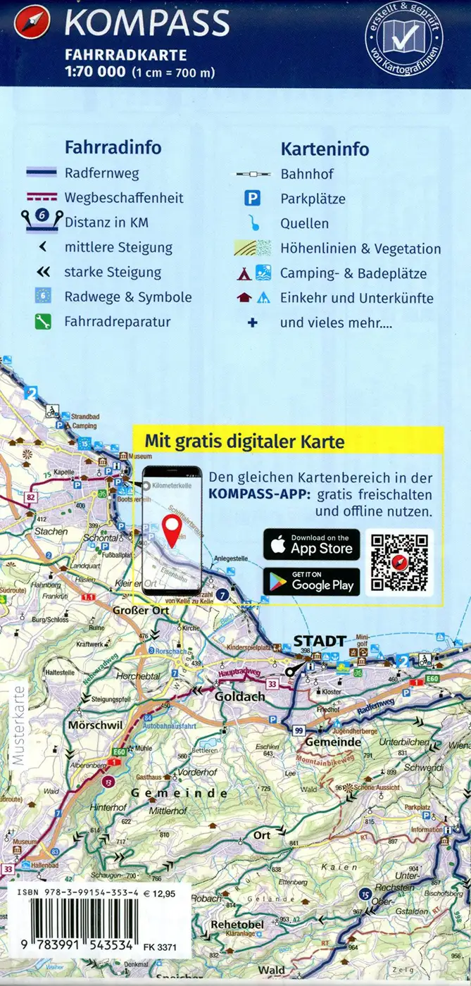 KOMPASS Fahrradkarte 3371 Dresden, Meißen, Westliche Sächsische Schweiz