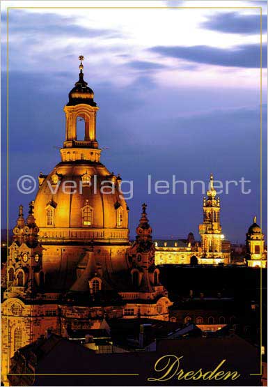 Ansichtskarte Die Frauenkirche Dresden bei Nacht