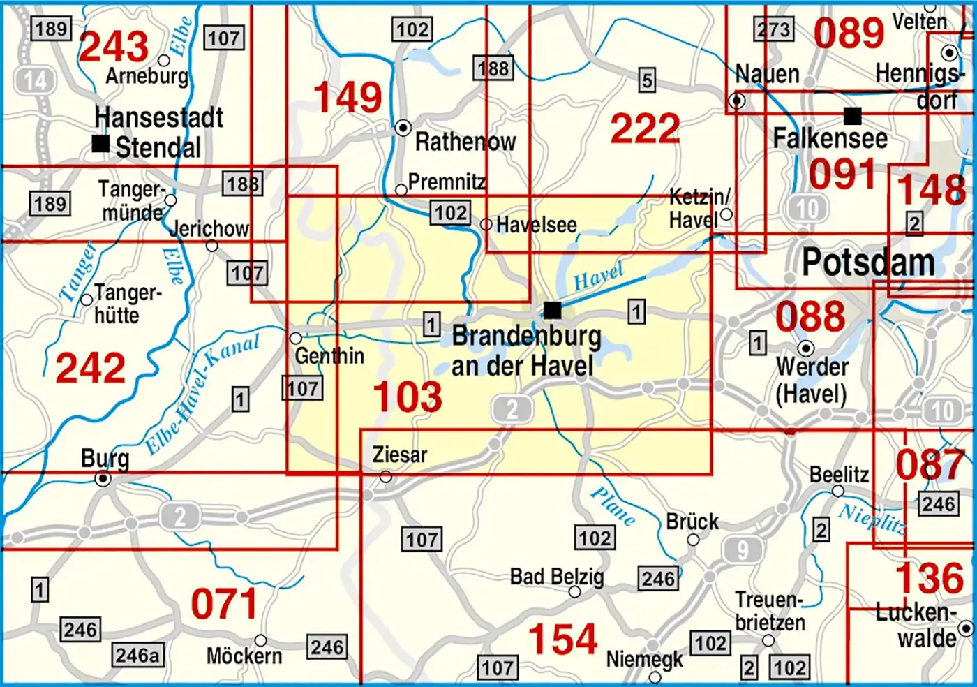 Karte Brandenburg an der Havel