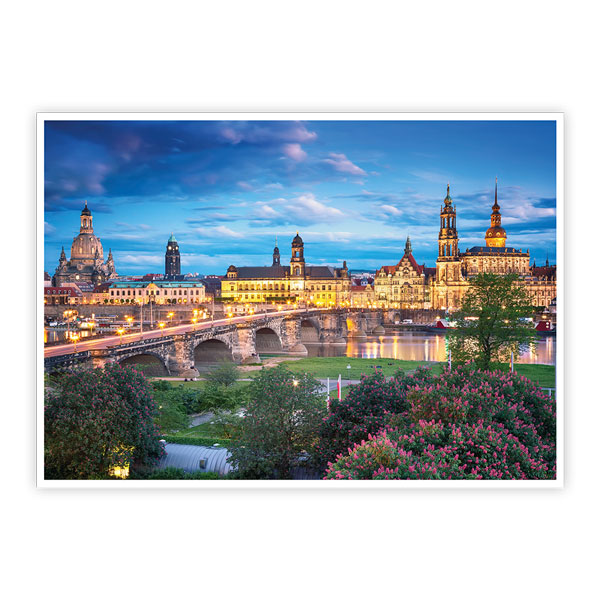 Ansichtskarte Dresden - Dresdner Altstadt zur Blauen Stunde