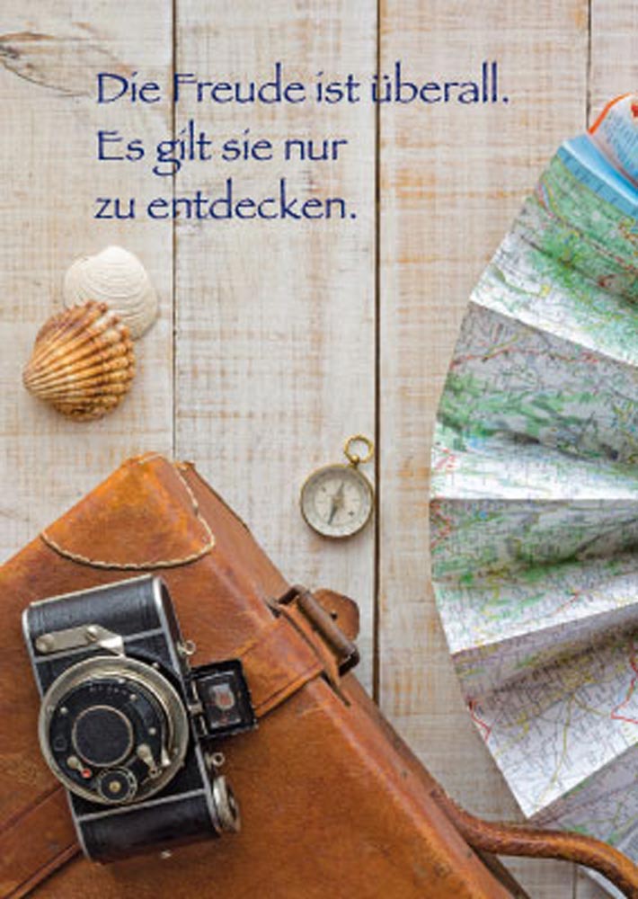 Postkarte Reise Spruch Koffer 