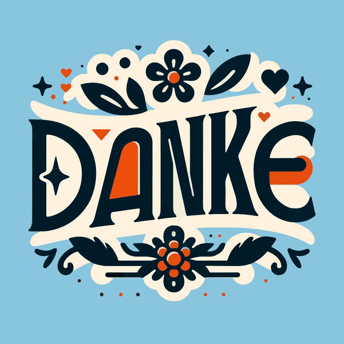 Gute Laune Block Danke Grafische Schrift