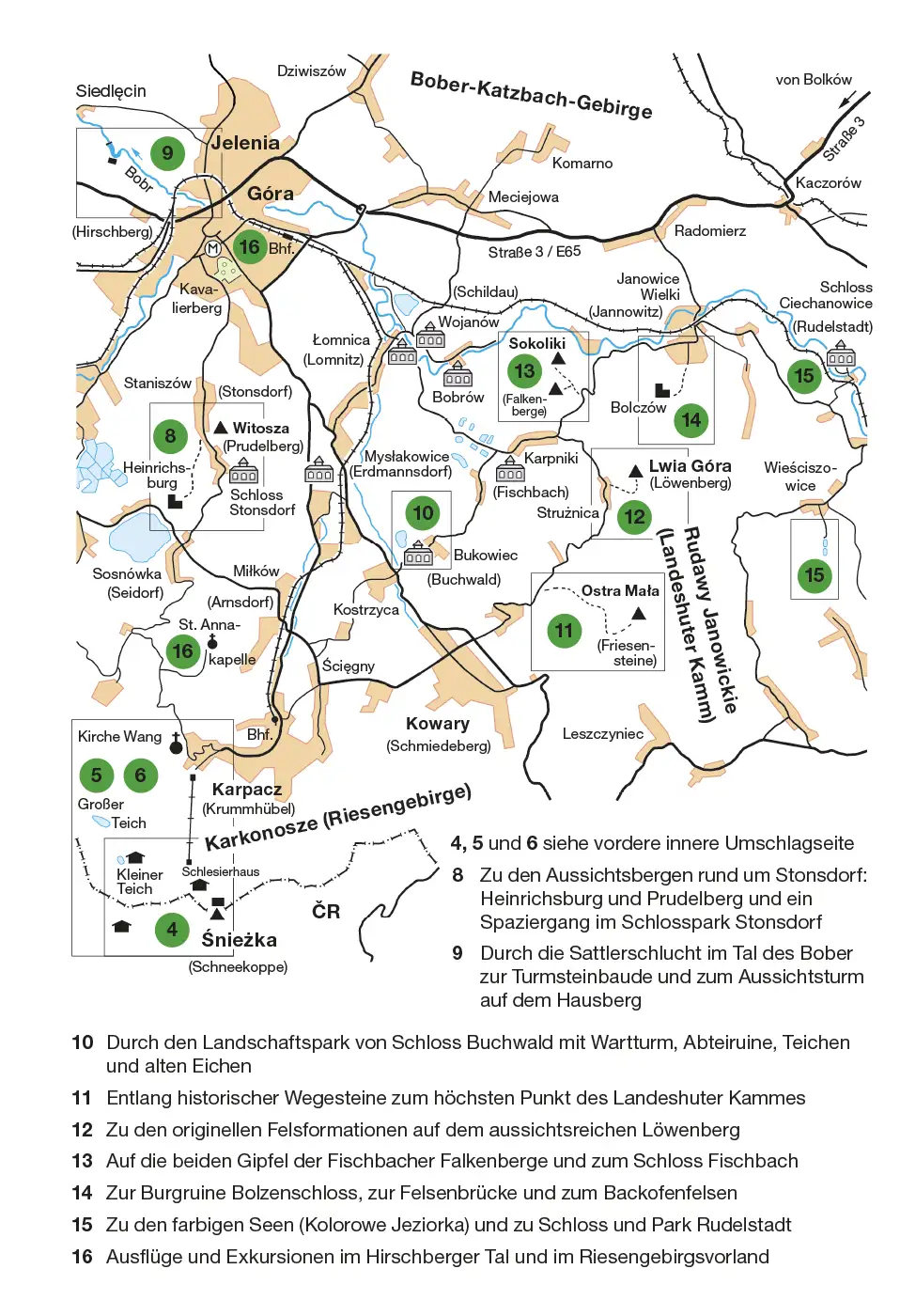 Wanderführer Riesengebirge Hirschberger Tal Karte