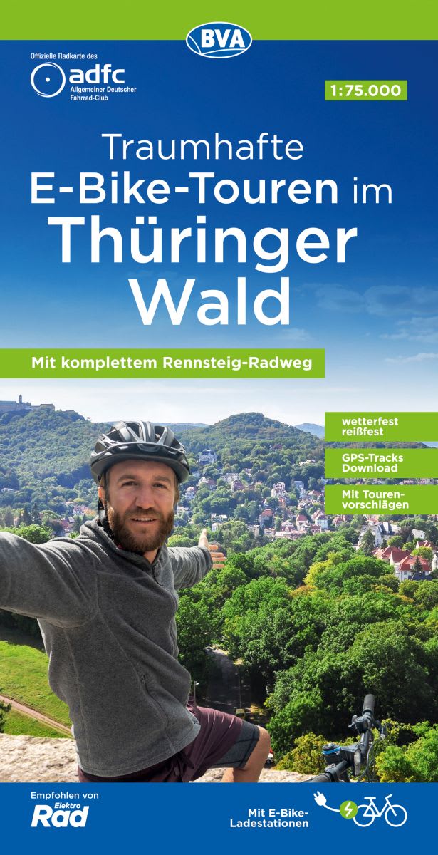 Radkarte Thüringer Wald E-Bike Touren Radfahrer