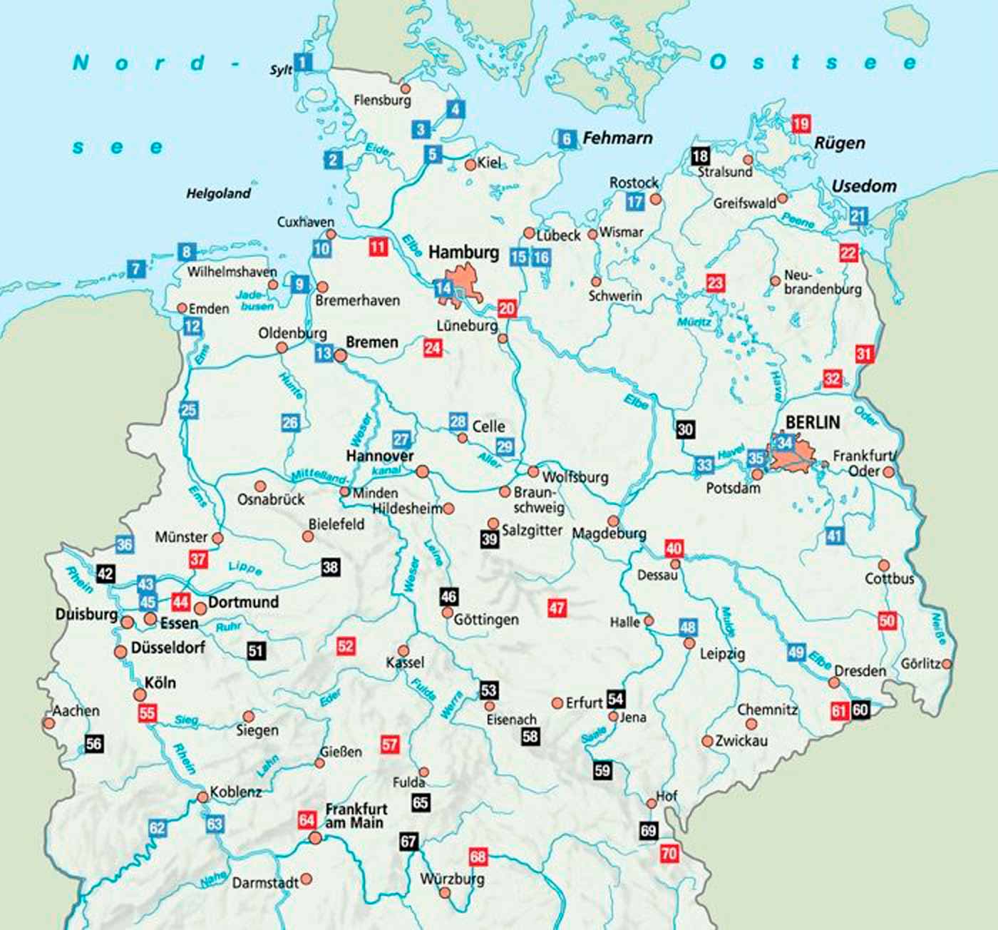 Karte Deutschland Radtouren