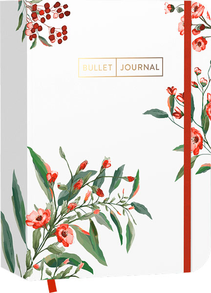 Bullet Journal Tagebuch rote Blüten
