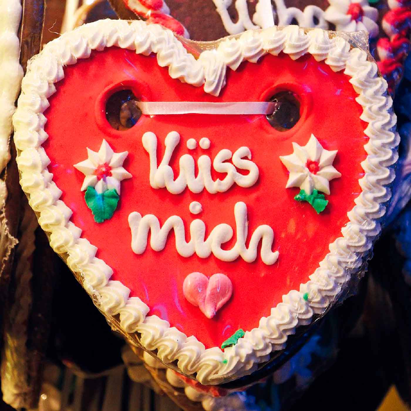 Gute Laune Block Lebkuchenherz Küss mich