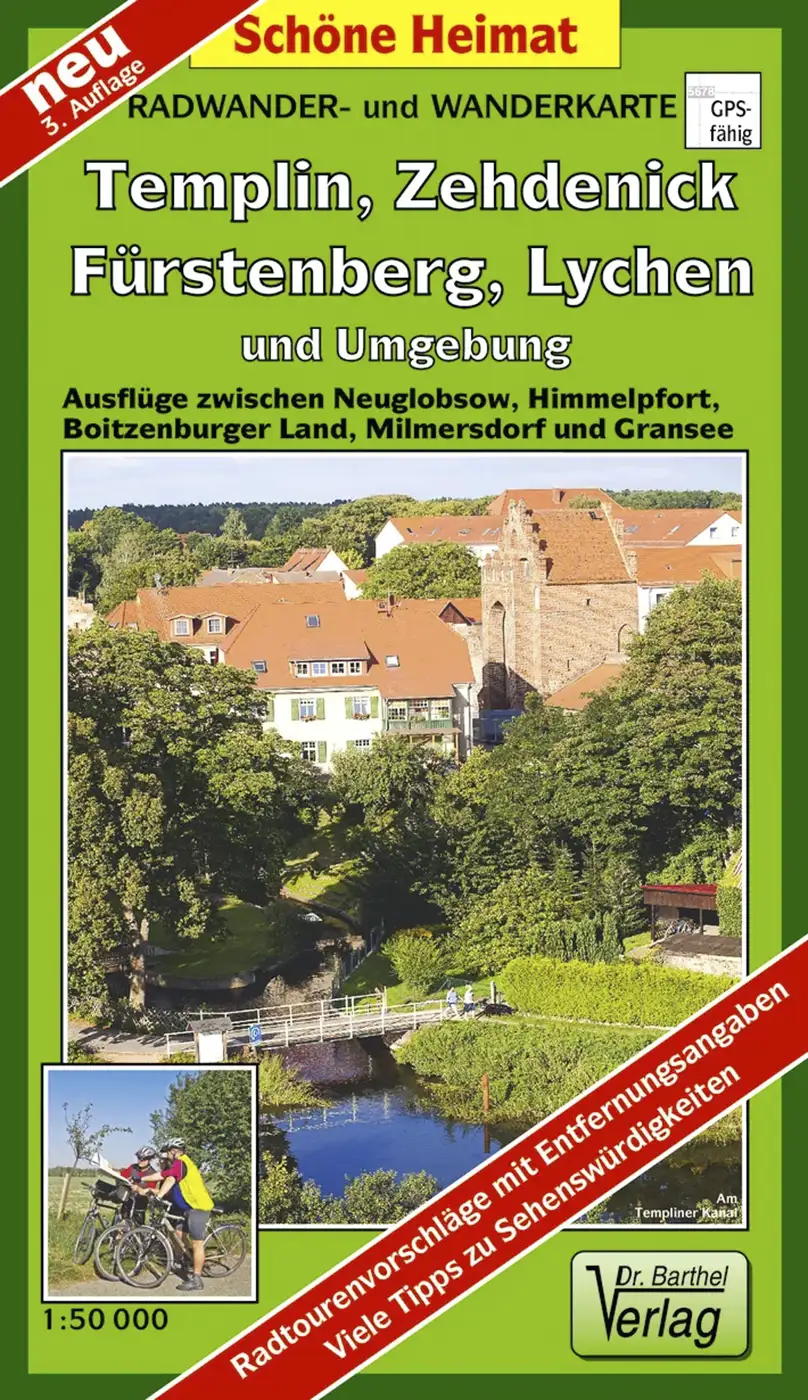 Radwanderkarte Fürstenberg Templin Zehdenick Barthel