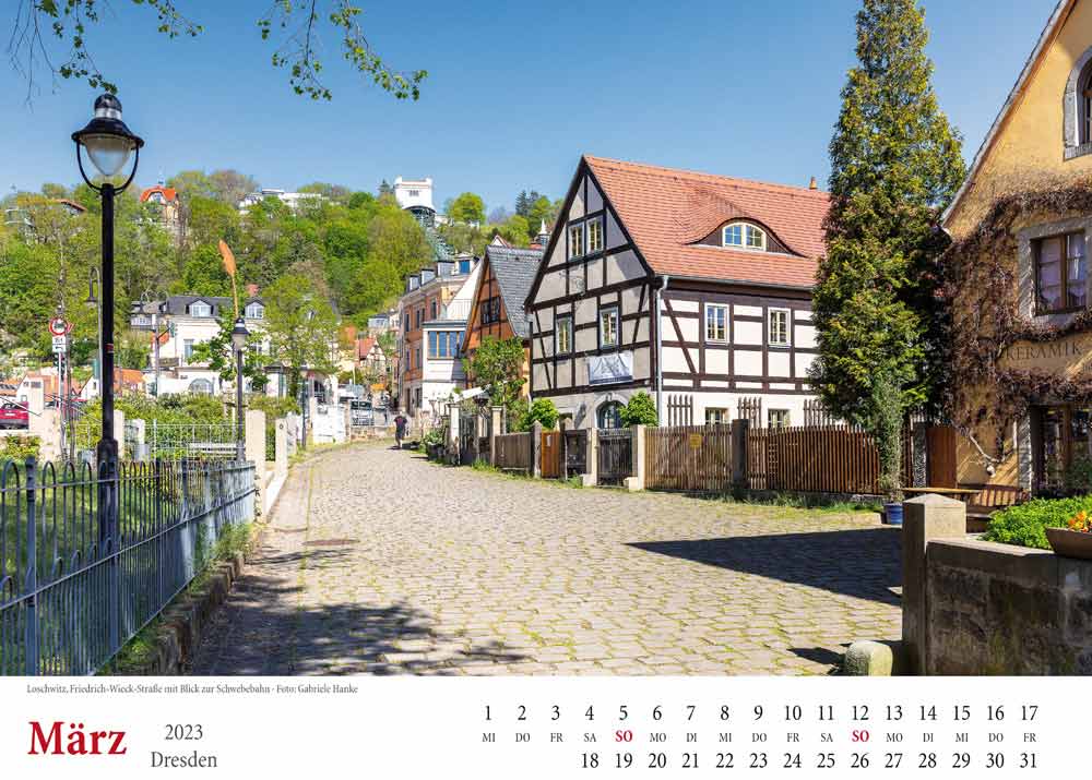 Kalender Dresden Loschwitz Schwebebahn
