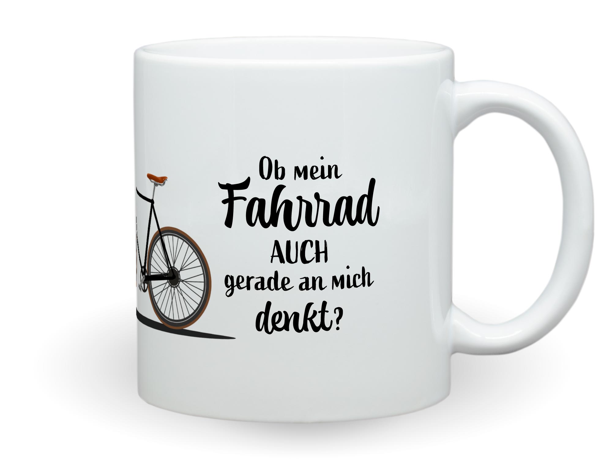 Fahrrad Tasse mit lustigem Spruch
