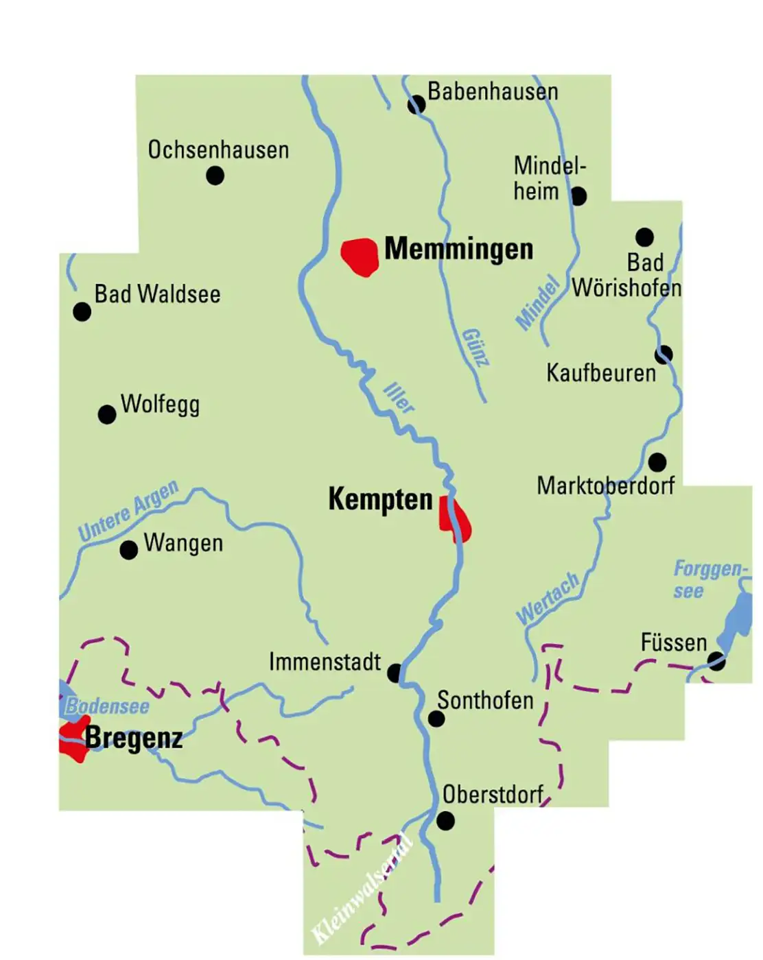 Karte Allgäu