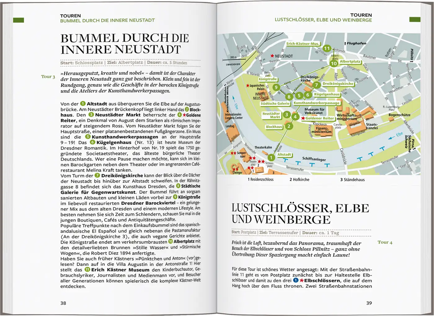 Buch Reiseführer Dresden Baedeker Karte