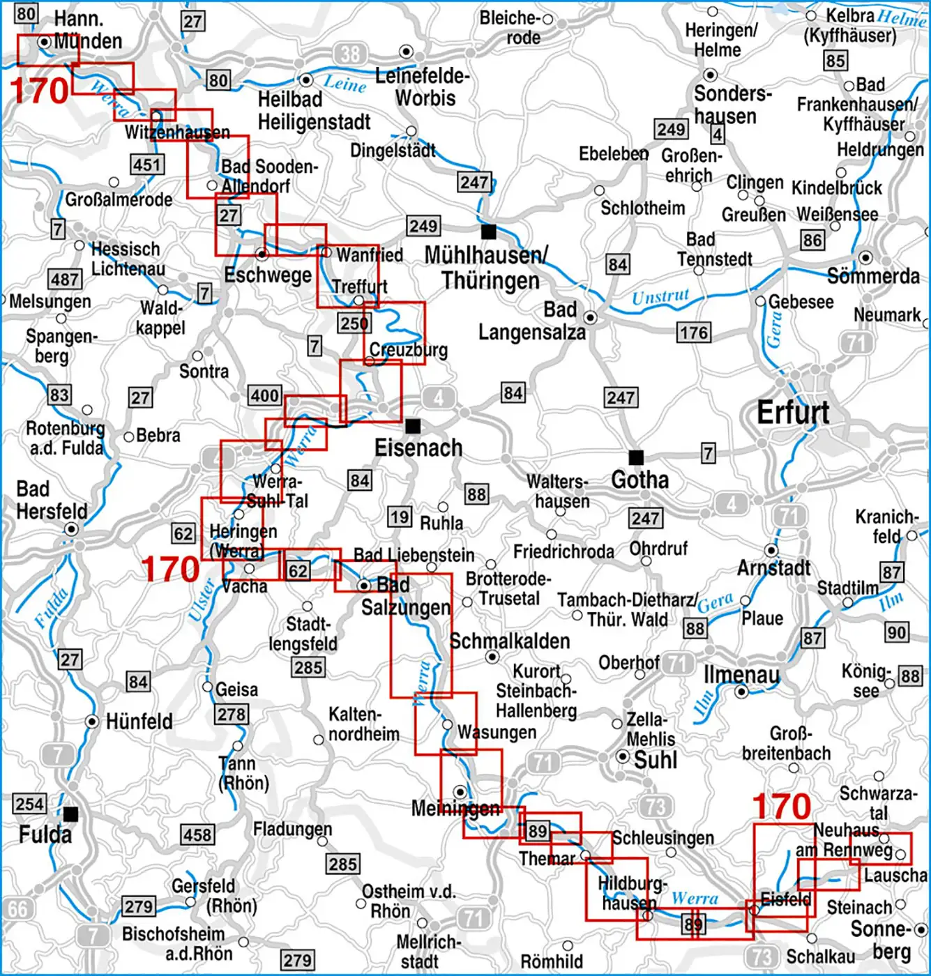 Karte Werratal Radweg Barthel