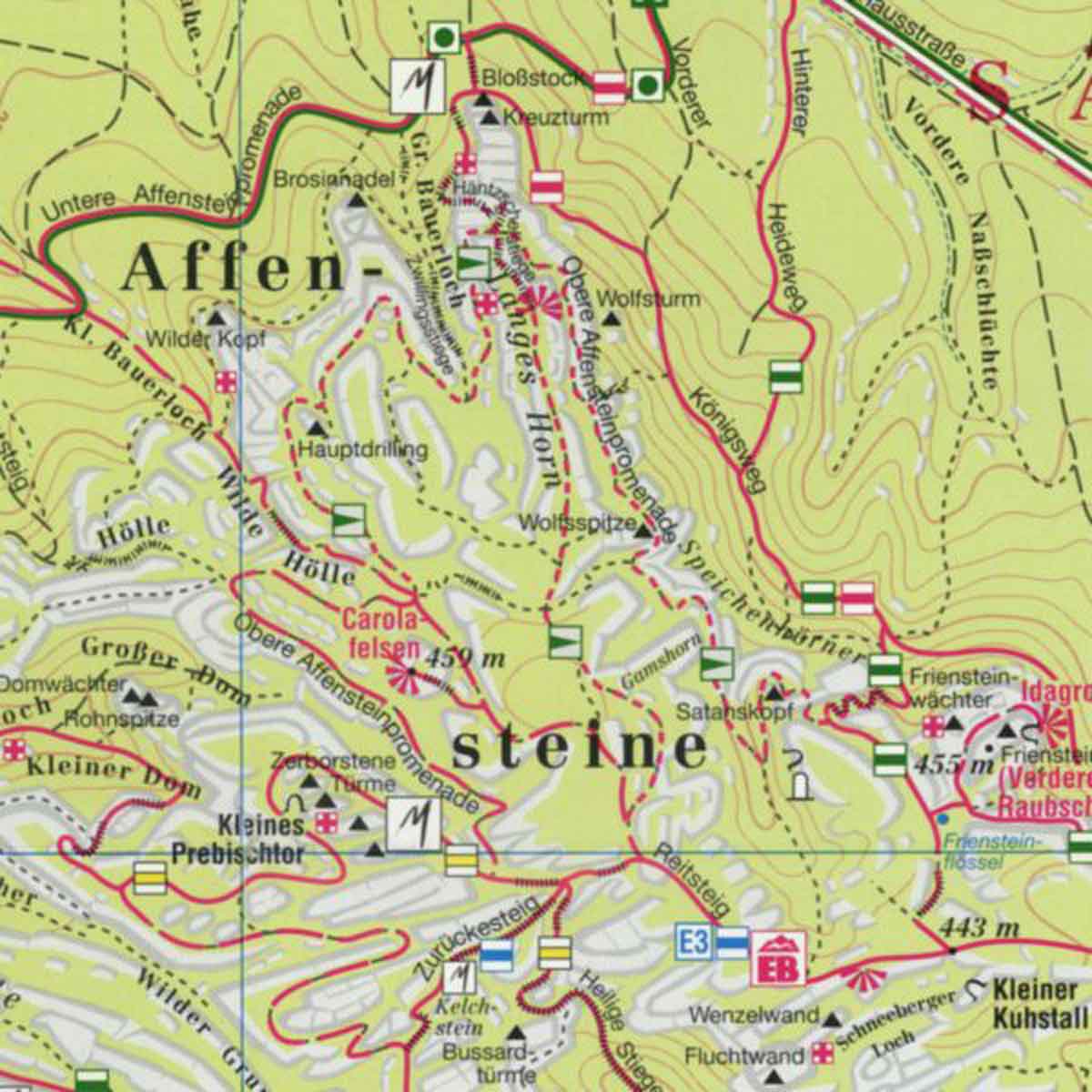 Karte Sächsische Schweiz Affensteine