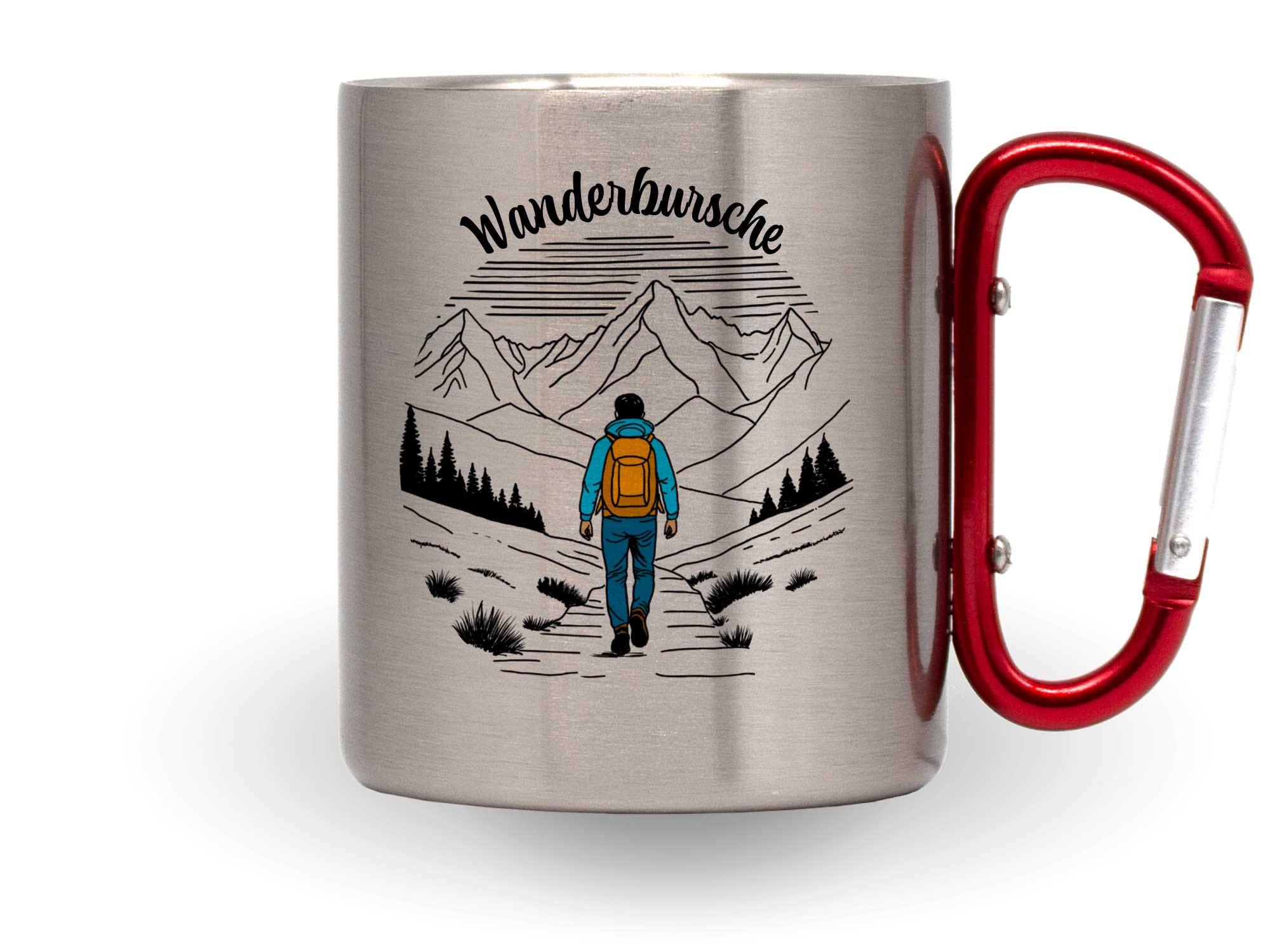 Karabinertasse "Wanderbursche" - farbig