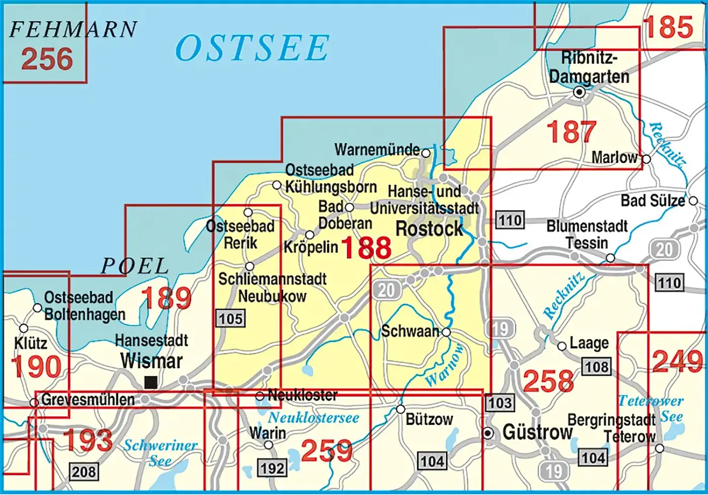 Karte Rostock Barthel Nr. 188