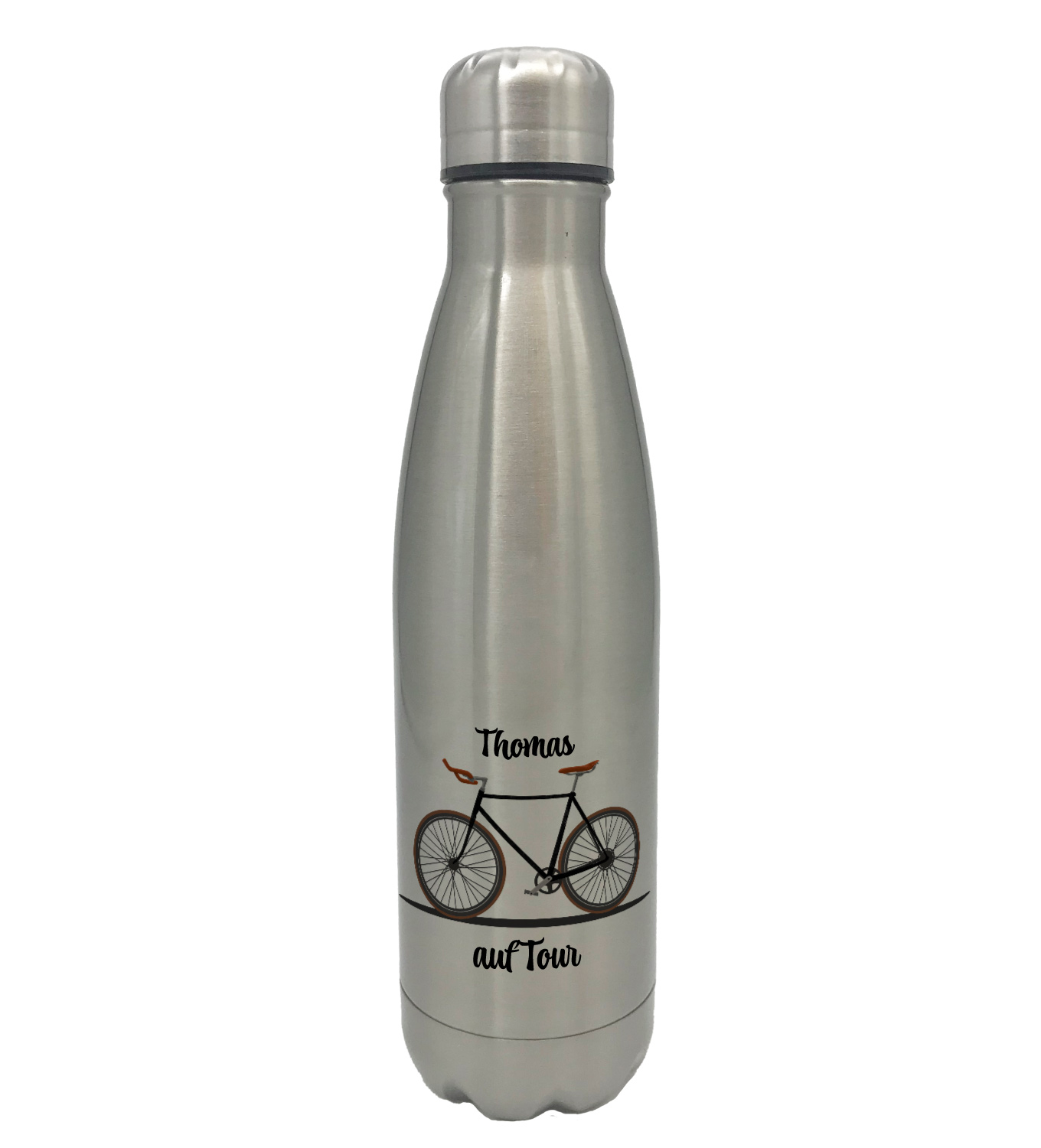 Trinkflasche für Fahrradfahrer Fahrrad Thomas auf Tour