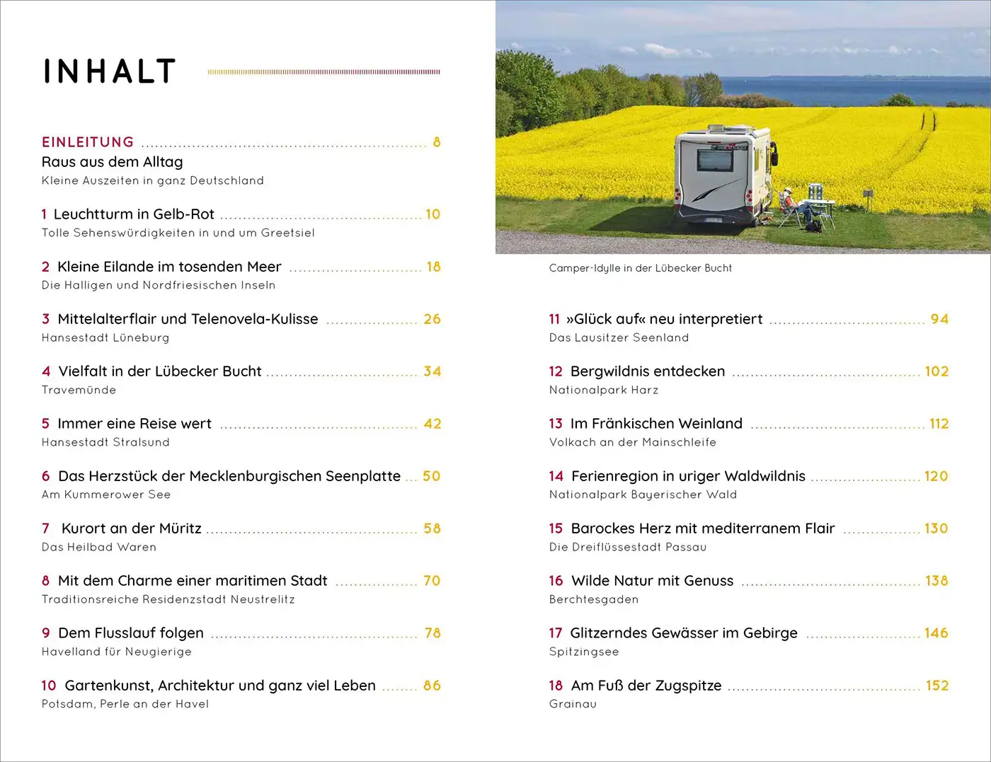 Buch Inhaltsverzeichnis Camper in Deutschland