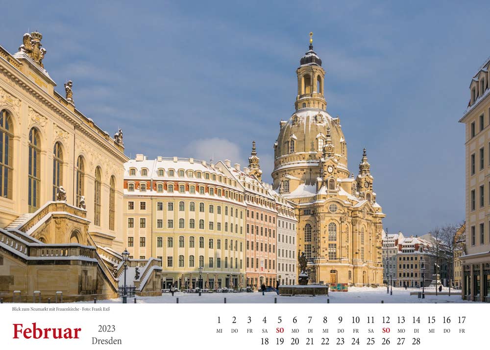Kalender Dresden Neumarkt mit Frauenkirche