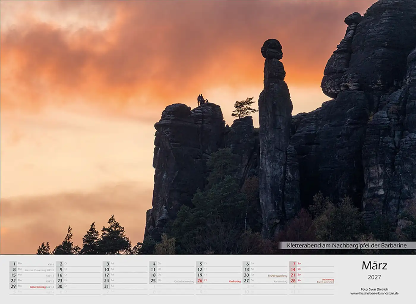 Kalender 2027 Barbarine Elbsandsteingebirge