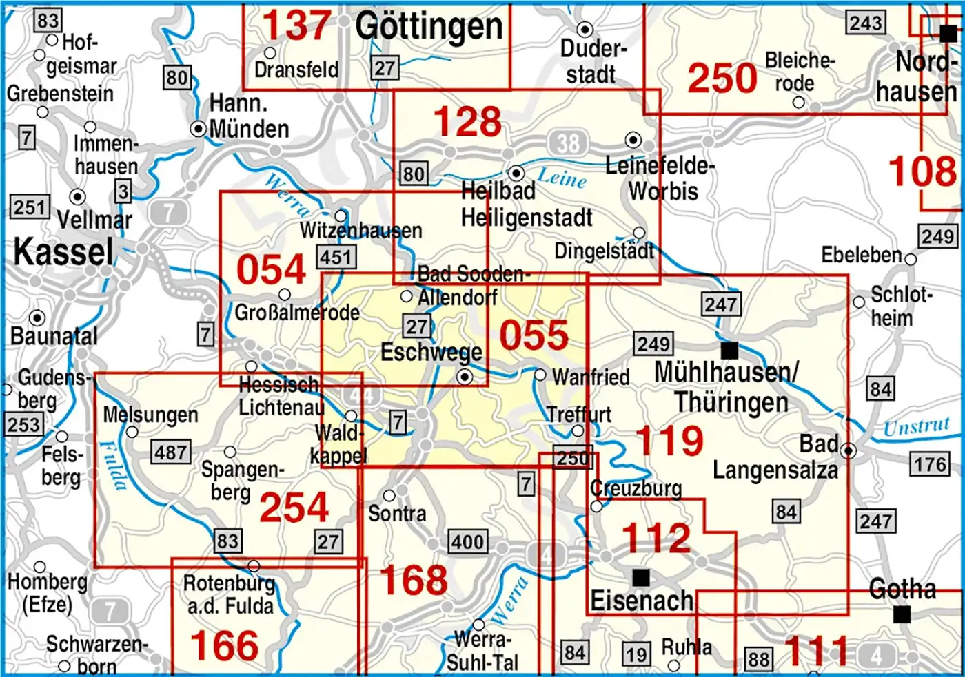 Wanderkarte Unteres Werratal Eschwege Radkarte