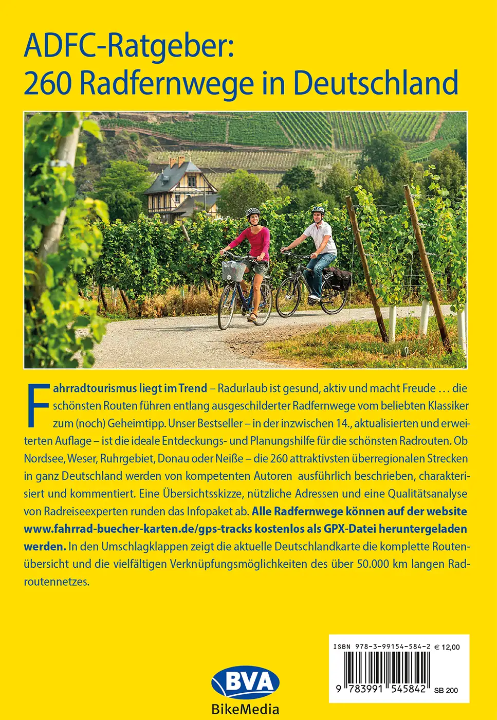 Buch ADFC-Ratgeber Radfernwege Deutschland Rückseite